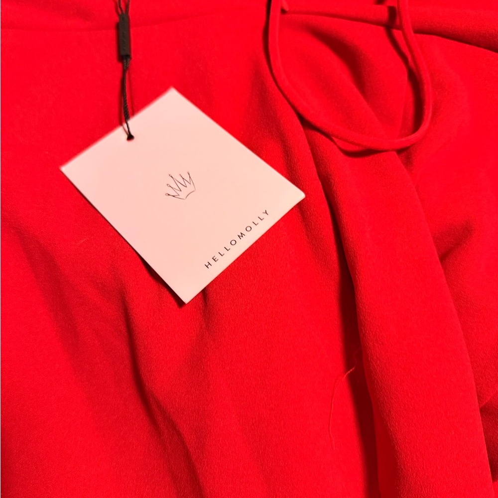 Hello Molly Vibrant Red One-Shoulder Dress - Picture 6 of 7